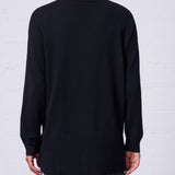 Relaxed V-Neck Sweater in Black