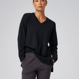 Relaxed V-Neck Sweater in Black