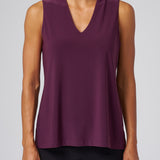 Luxe Stretch Sleeveless V-Neck in Aubergine