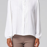 Parker Pintuck Blouse in White