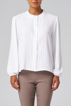 Parker Pintuck Blouse in White