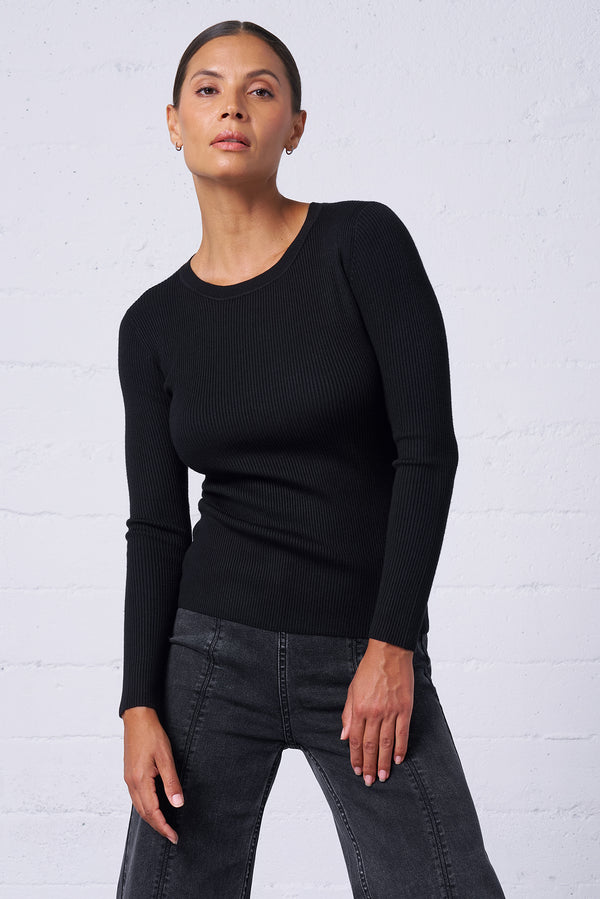 Perfect Ribbed Crewneck Sweater