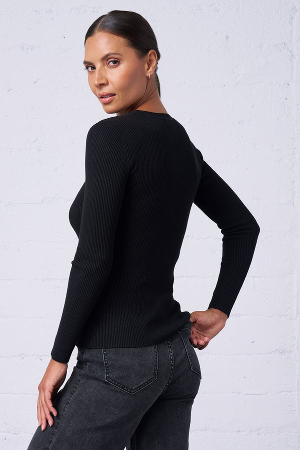 Perfect Ribbed Crewneck Sweater