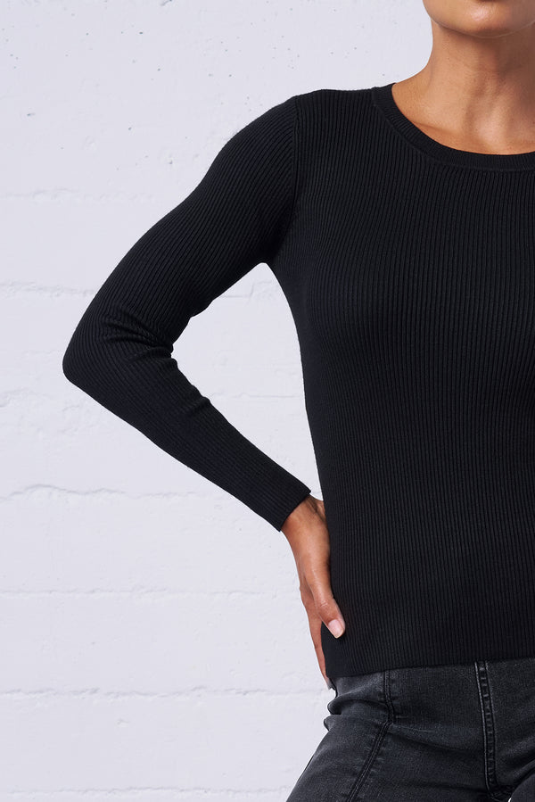 Perfect Ribbed Crewneck Sweater