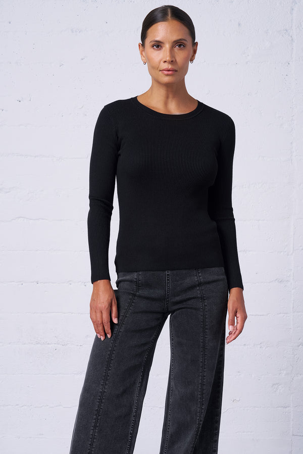 Perfect Ribbed Crewneck Sweater