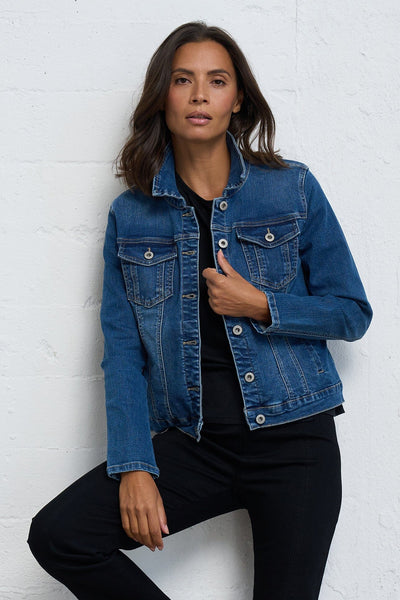 Classic Stretch Denim Jacket – Vintage Look, Stretch Comfort