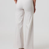 Mayfair Wide Leg Pant in Oat Stripe