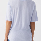 Slub Jersey V-Neck Elbow Sleeve Tee in Haze