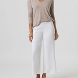 Slub Jersey Long Sleeve V-Neck Tee in Sand