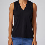 Slub Jersey V-Neck Tank Duo: Black + White