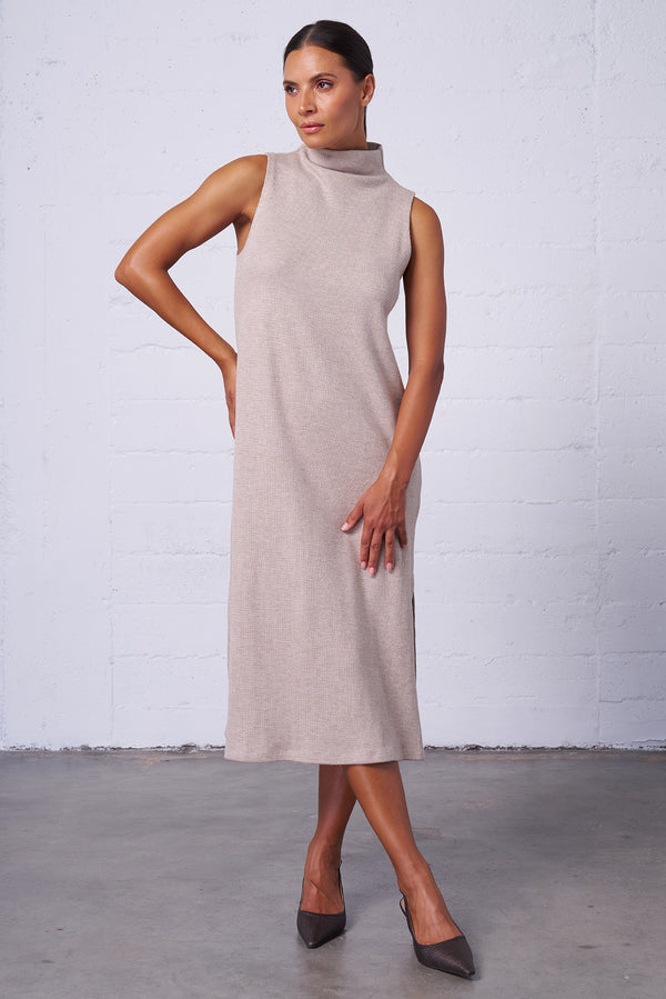 Sleeveless Mock Neck Dress
