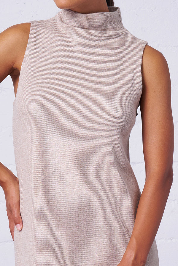 Sleeveless Mock Neck Dress