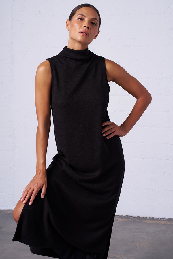 Sleeveless Mock Neck Dress