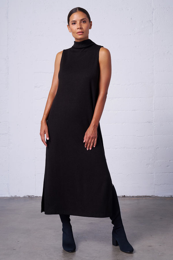 Sleeveless Mock Neck Dress
