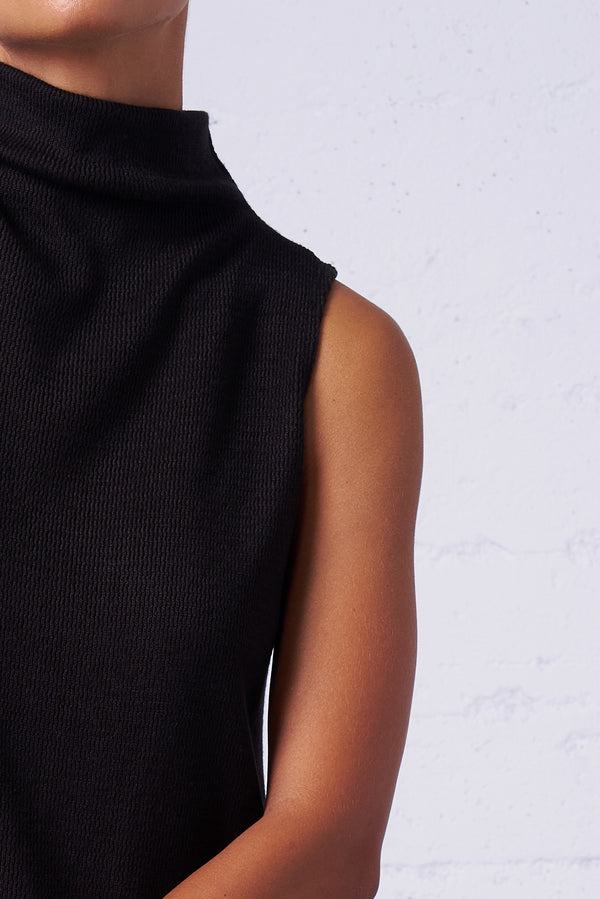 Sleeveless Mock Neck Dress