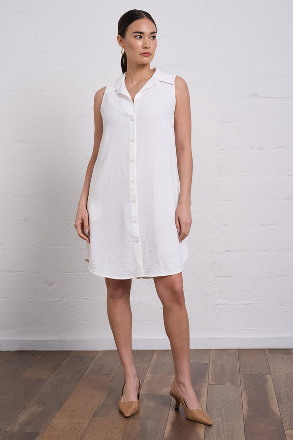 Sleeveless Shirt Dress
