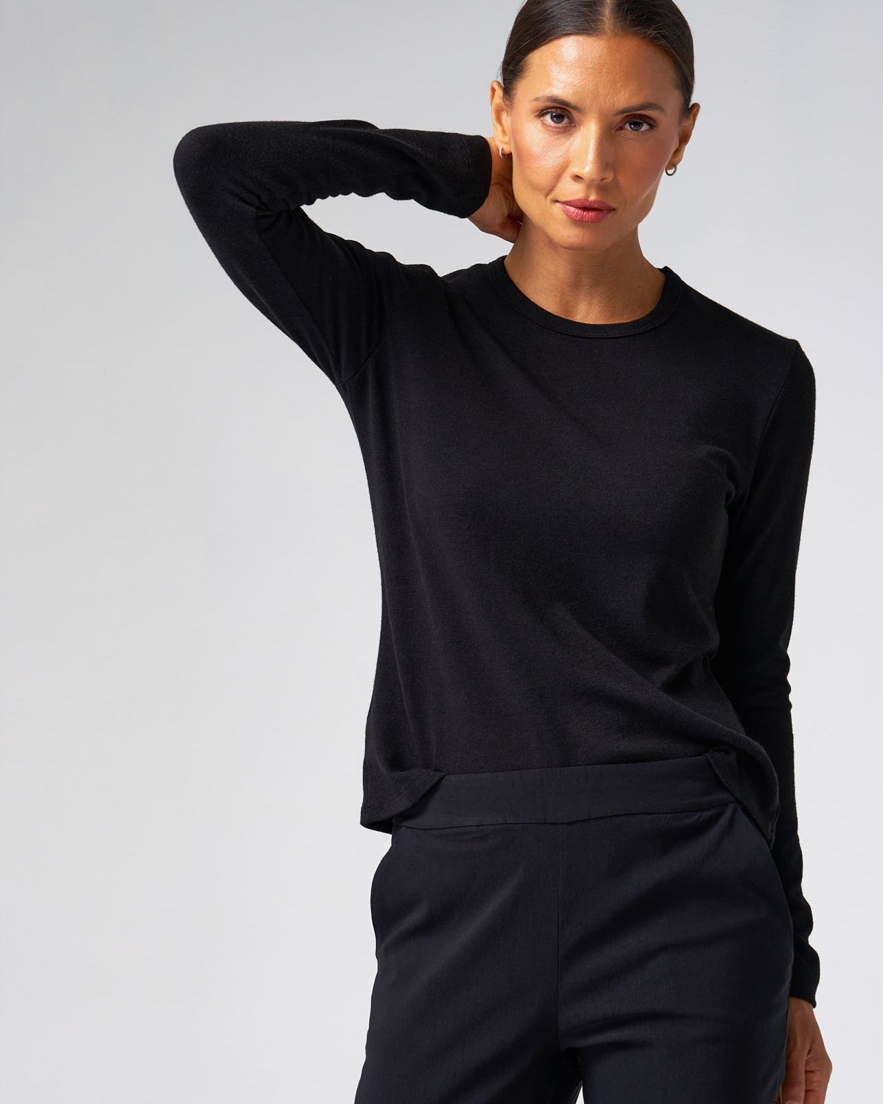 Structured Knit Long Sleeve Tee