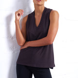 Luxe Stretch Sleeveless V-Neck in Espresso