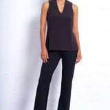 Luxe Stretch Sleeveless V-Neck in Espresso