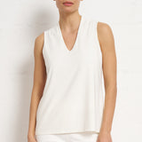 Luxe Stretch Sleeveless V-Neck in Ivory