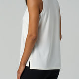 Luxe Stretch Sleeveless V-Neck in Ivory