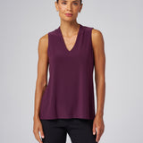 Luxe Stretch Sleeveless V-Neck in Aubergine