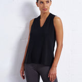 Luxe Stretch Sleeveless V-Neck in Black