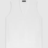 Luxe Stretch Sleeveless V-Neck in Ivory