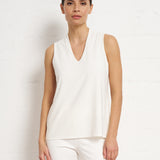 Luxe Stretch Sleeveless V-Neck in Ivory