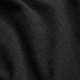 Slub Jersey V-Neck Elbow Sleeve Tee in Black