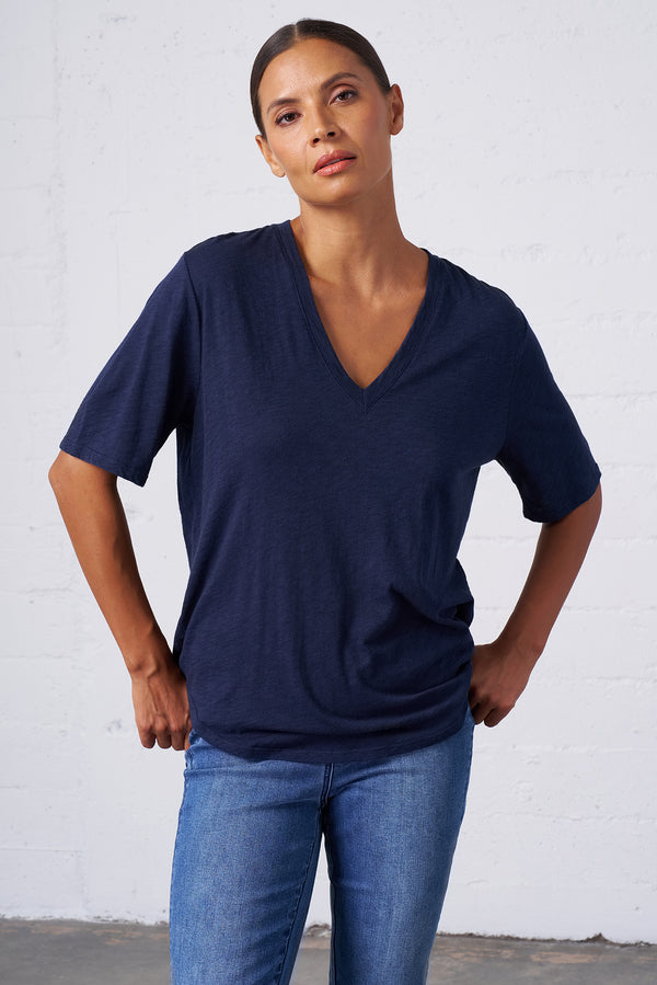 Slub Jersey V-Neck Tee