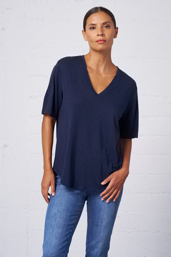 Slub Jersey V-Neck Tee