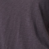 Slub Jersey V-Neck Elbow Sleeve Tee in Carbon