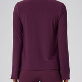 Luxe Stretch Long Sleeve V-Neck in Aubergine