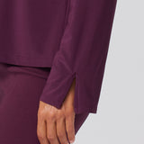 Luxe Stretch Long Sleeve V-Neck in Aubergine