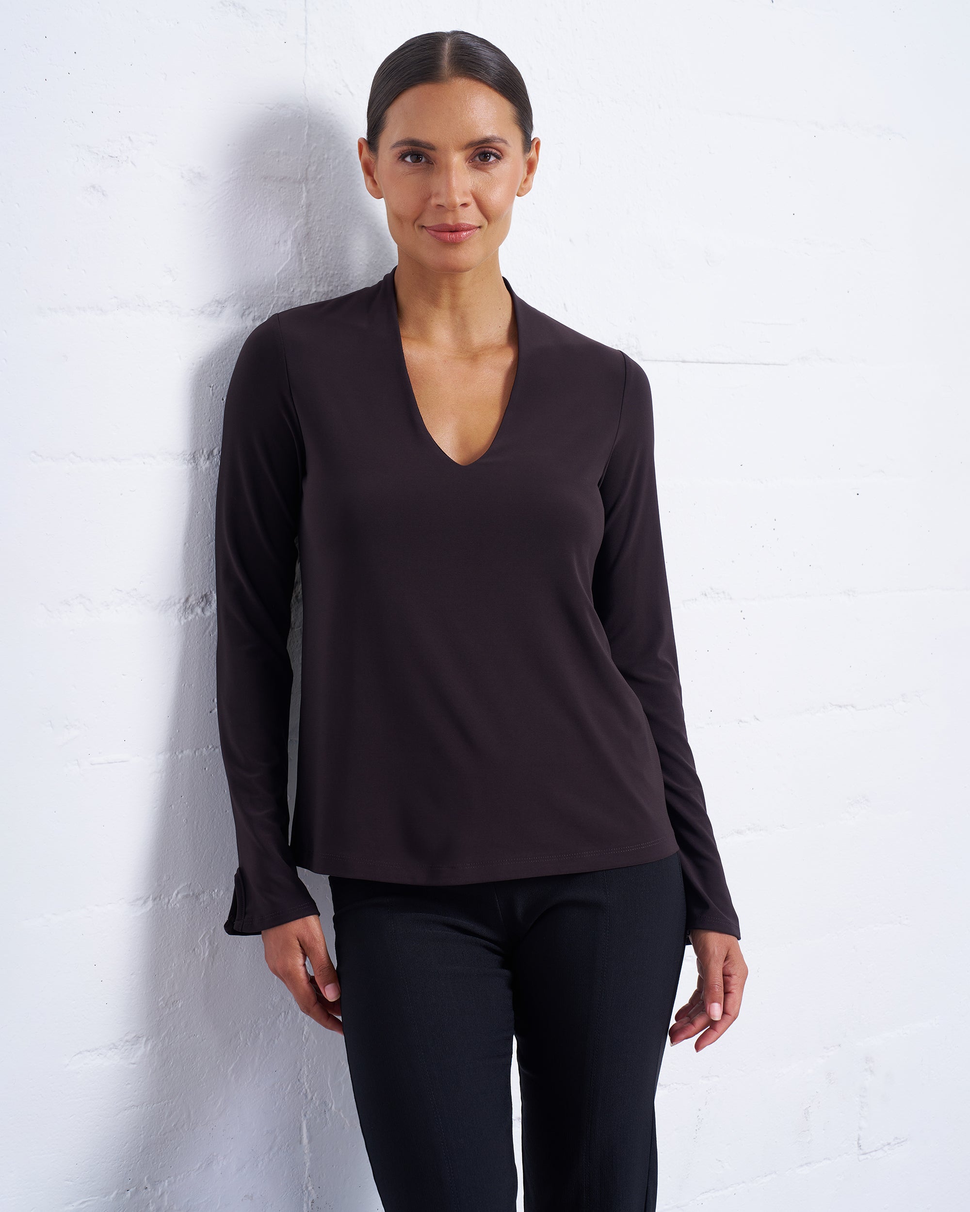 Luxe Stretch Long Sleeve V-Neck