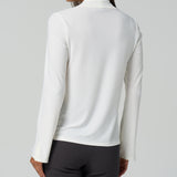 Luxe Stretch Long Sleeve V-Neck in Ivory