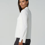 Luxe Stretch Long Sleeve V-Neck in Ivory