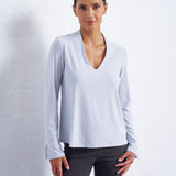 Luxe Stretch Long Sleeve V-Neck in Mist