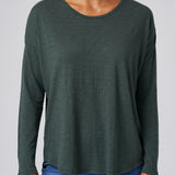 Slub Jersey Relaxed Tee in Evergreen
