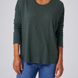 Slub Jersey Relaxed Tee in Evergreen