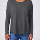 Slub Jersey Relaxed Tee in Carbon