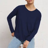 Slub Jersey Relaxed Tee in Navy