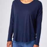 Slub Jersey Relaxed Tee in Navy