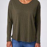 Slub Jersey Relaxed Tee in Olive