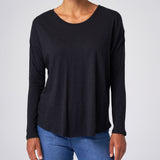 Slub Jersey Relaxed Tee in Black