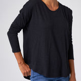 Slub Jersey Relaxed Tee in Black
