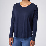 Slub Jersey Relaxed Tee in Navy
