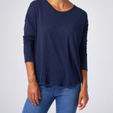 Slub Jersey Relaxed Tee in Navy