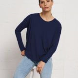 Slub Jersey Relaxed Tee in Navy